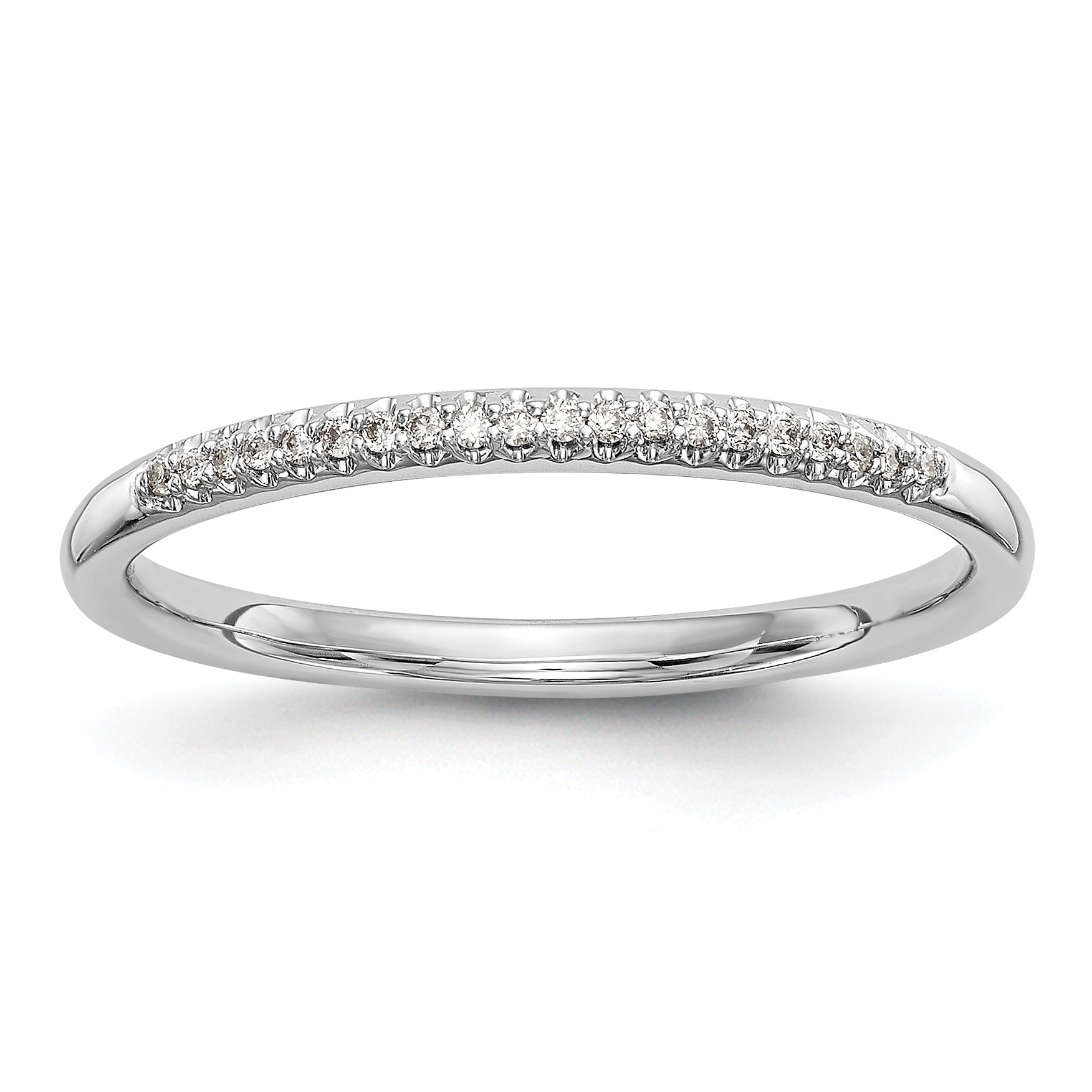 14K White Gold 1/20 carat Complete Diamond Wedding Band Main image