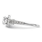 14k White Gold 1/2 carat Lab Grown Diamond VS/SI+ G+ Semi Mount Halo Peg Set Engagement Ring
