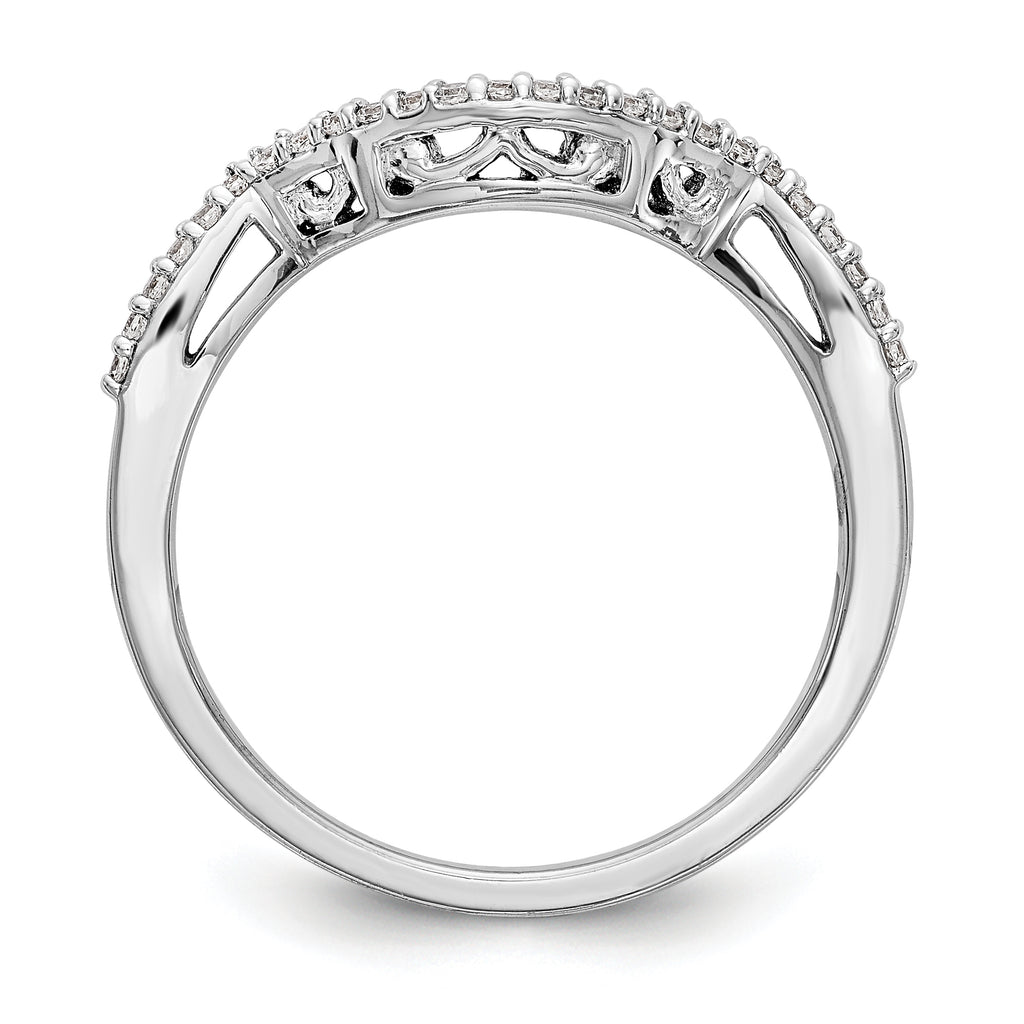 14k White Gold 1/8 carat Lab Grown Diamond VS/SI+ G+ Complete Round Contoured Wedding Band