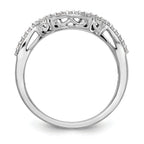 14k White Gold 1/8 carat Lab Grown Diamond VS/SI+ G+ Complete Round Contoured Wedding Band