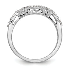 14k White Gold 1/8 carat Lab Grown Diamond VS/SI+ G+ Complete Round Contoured Wedding Band