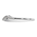 14k White Gold 1/8 carat Lab Grown Diamond VS/SI+ G+ Complete Round Contoured Wedding Band