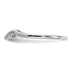 14k White Gold 1/8 carat Lab Grown Diamond VS/SI+ G+ Complete Round Contoured Wedding Band