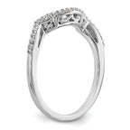 14k White Gold 1/8 carat Lab Grown Diamond VS/SI+ G+ Complete Round Contoured Wedding Band