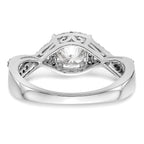 14k White Gold 3/4 carat Lab Grown Diamond VS/SI+ G+ Complete Round Double Halo Engagement Ring