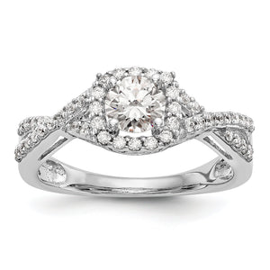 Round Lab-Grown Diamond Halo Engagement Ring in 14K White Gold, 5.2mm (3/4 ct. tw.), Size 7 - Sophia Jewelers