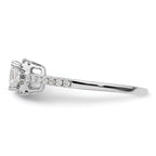 14k White Gold 1/4 carat Lab Grown Diamond VS/SI+ G+ 3/4 carat Center Cushion Semi Mount Engagement Ring