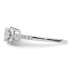 14k White Gold 1/4 carat Lab Grown Diamond VS/SI+ G+ 3/4 carat Center Cushion Semi Mount Engagement Ring