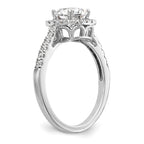 14k White Gold 3/8 carat Lab Grown Diamond VS/SI+ G+ 7/8 carat Center Cushion Semi Mount Engagement Ring