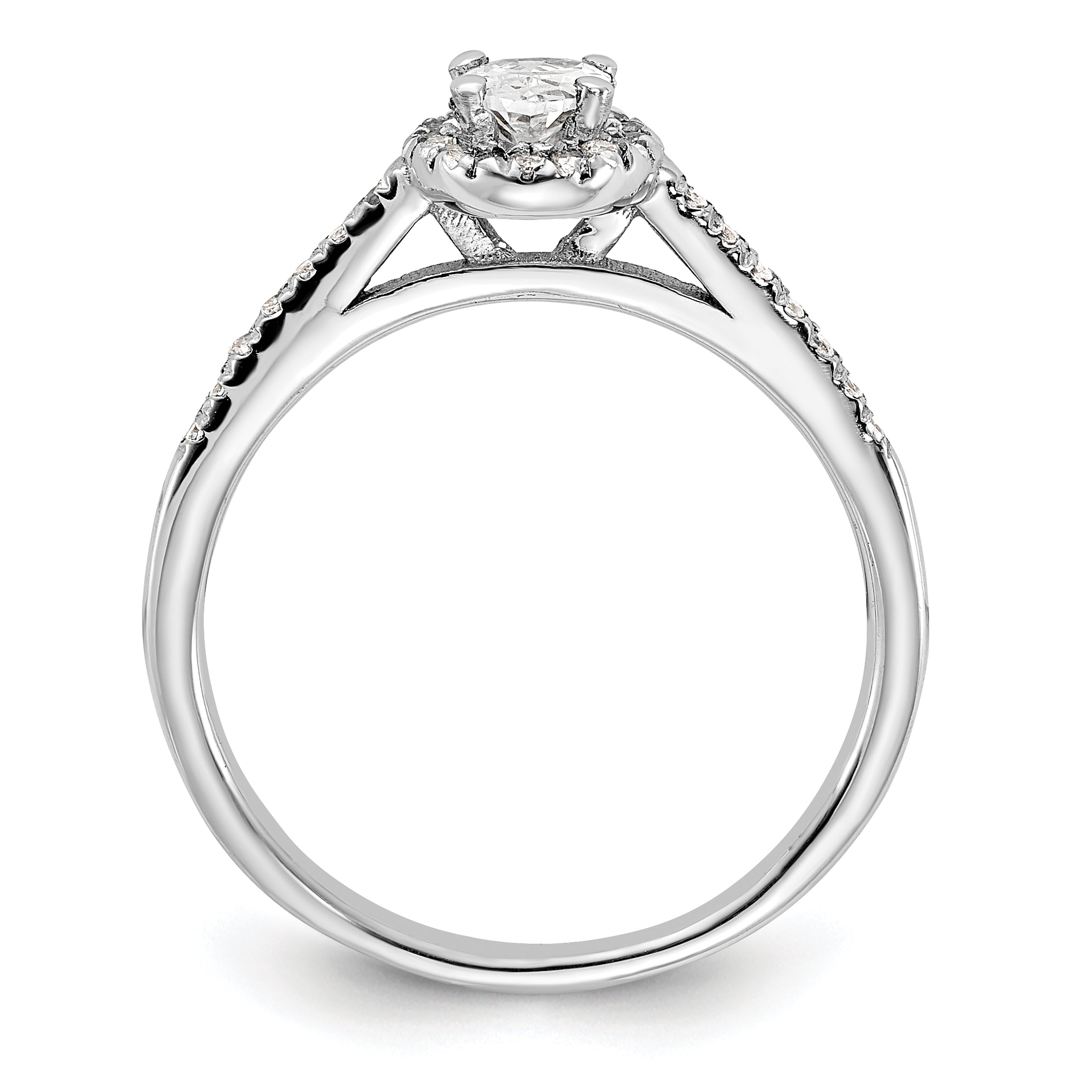 14k White Gold 3/4 carat Lab Grown Diamond VS/SI+ G+ Oval Complete Halo Engagement Ring Secondary image