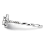 14k White Gold 3/4 carat Lab Grown Diamond VS/SI+ G+ Oval Complete Halo Engagement Ring