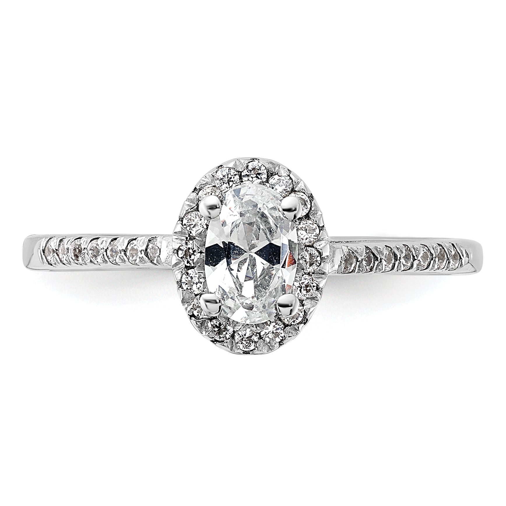 14k White Gold 3/4 carat Lab Grown Diamond VS/SI+ G+ Oval Complete Halo Engagement Ring