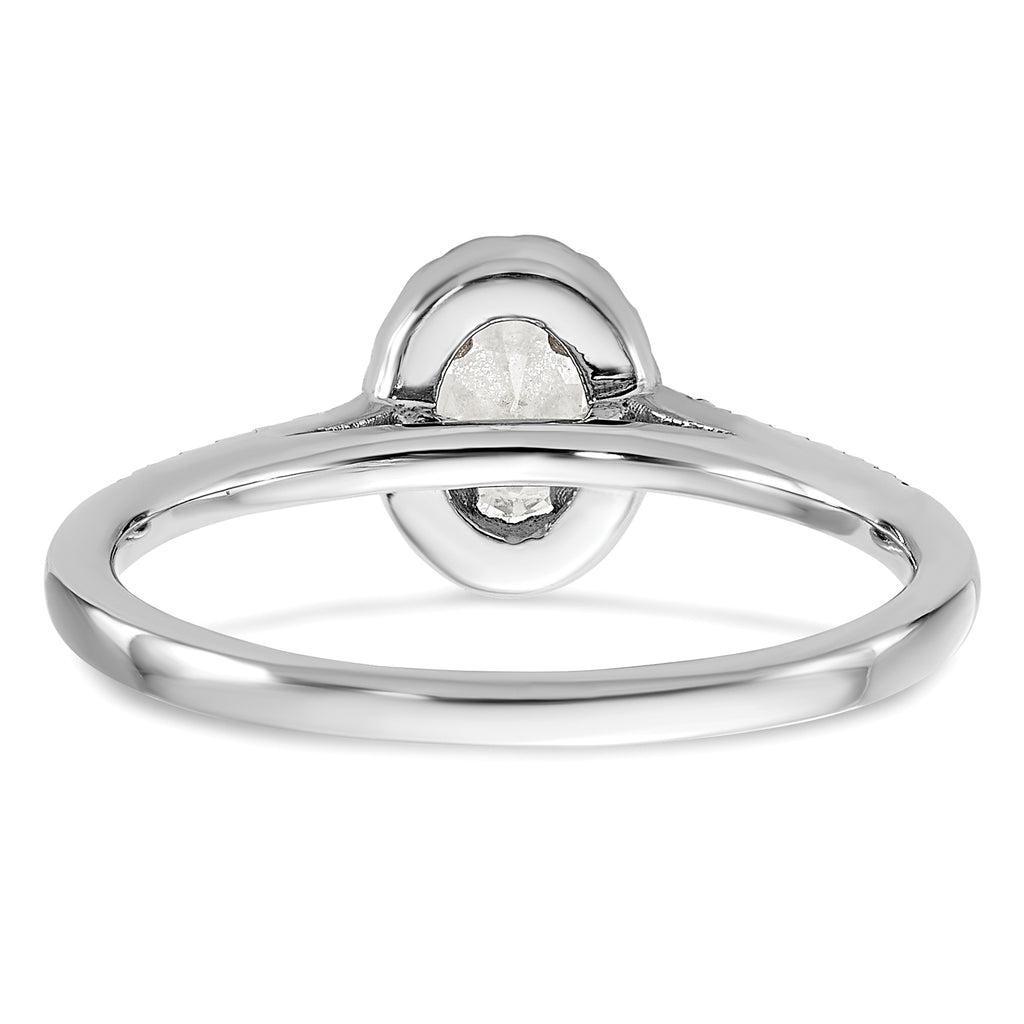 14k White Gold 3/4 carat Lab Grown Diamond VS/SI+ G+ Oval Complete Halo Engagement Ring
