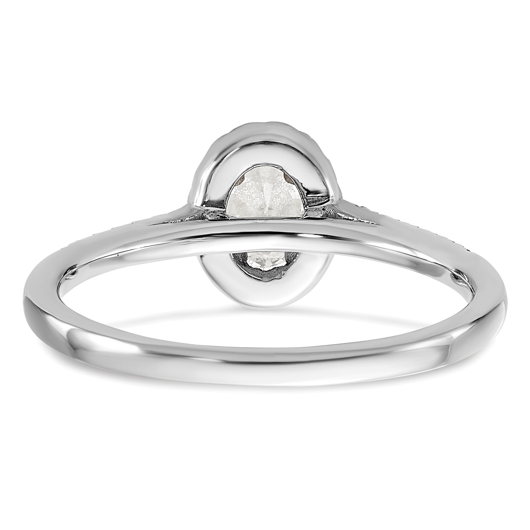 14k White Gold 3/4 carat Lab Grown Diamond VS/SI+ G+ Oval Complete Halo Engagement Ring