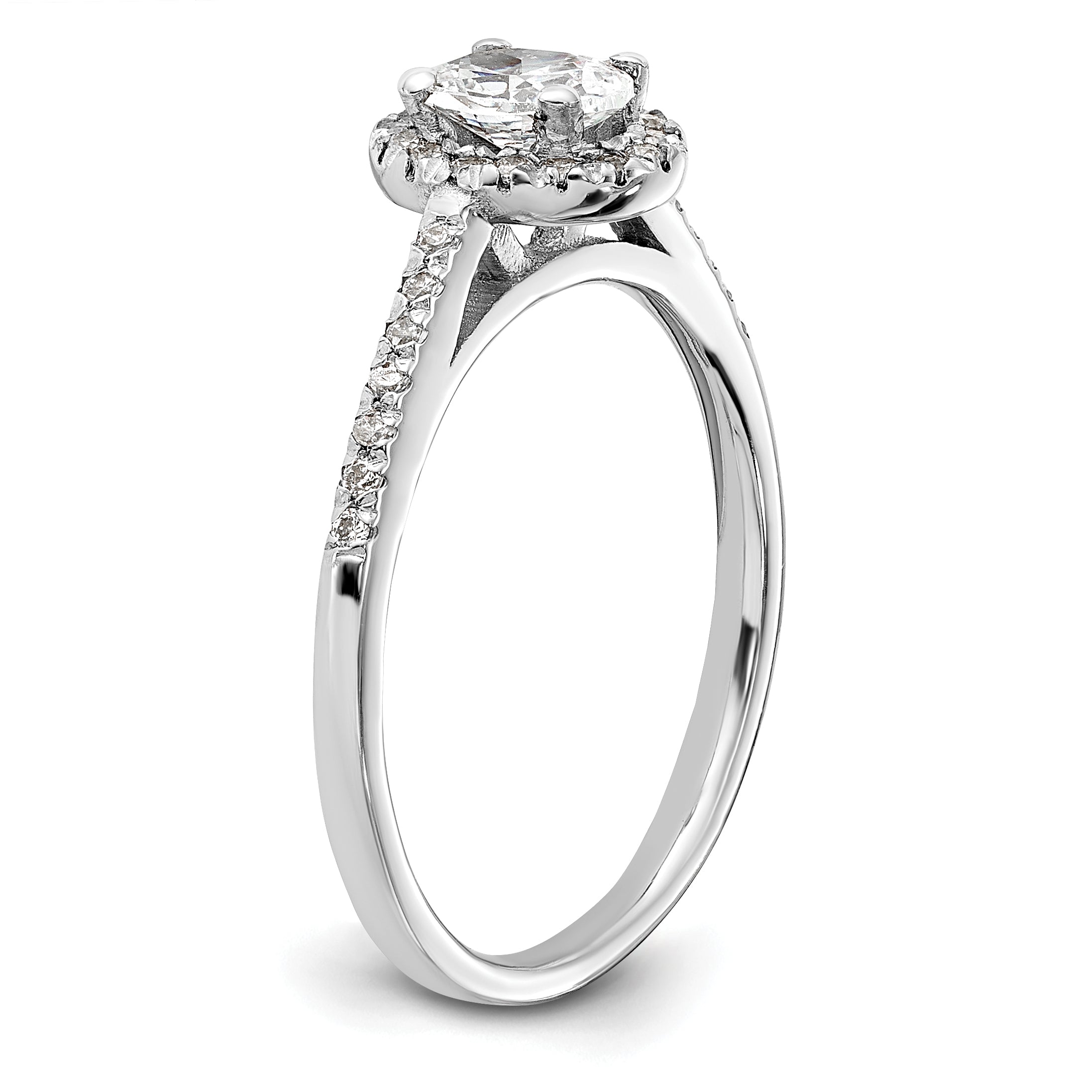 14k White Gold 3/4 carat Lab Grown Diamond VS/SI+ G+ Oval Complete Halo Engagement Ring