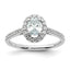 14k White Gold 3/4 carat Lab Grown Diamond VS/SI+ G+ Oval Complete Halo Engagement Ring