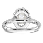 14k White Gold 1/2 carat Lab Grown Diamond VS/SI+ G+ 1 carat Center Oval Semi Mount Halo Engagement Ring
