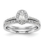 14k White Gold 1/2 carat Lab Grown Diamond VS/SI+ G+ 1 carat Center Oval Semi Mount Halo Engagement Ring