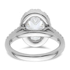 14k White Gold 7/8 carat Lab Grown Diamond VS/SI+ G+ 2 carat Center Oval Semi Mount Halo Engagement Ring