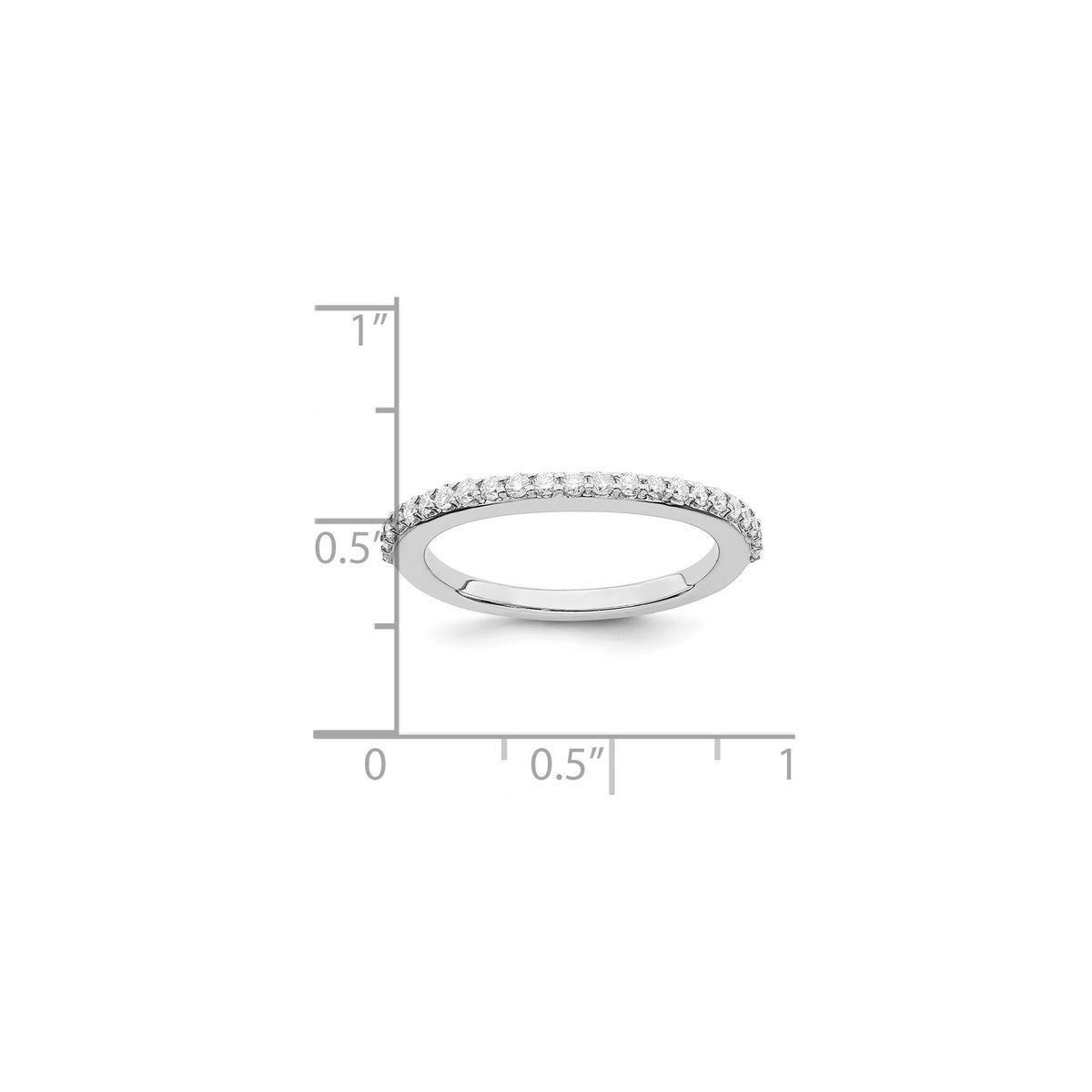Lab-Grown Diamond Wedding Band in 14K White Gold, 2mm (1/3 ct. tw.), Size 7 - Sophia Jewelers