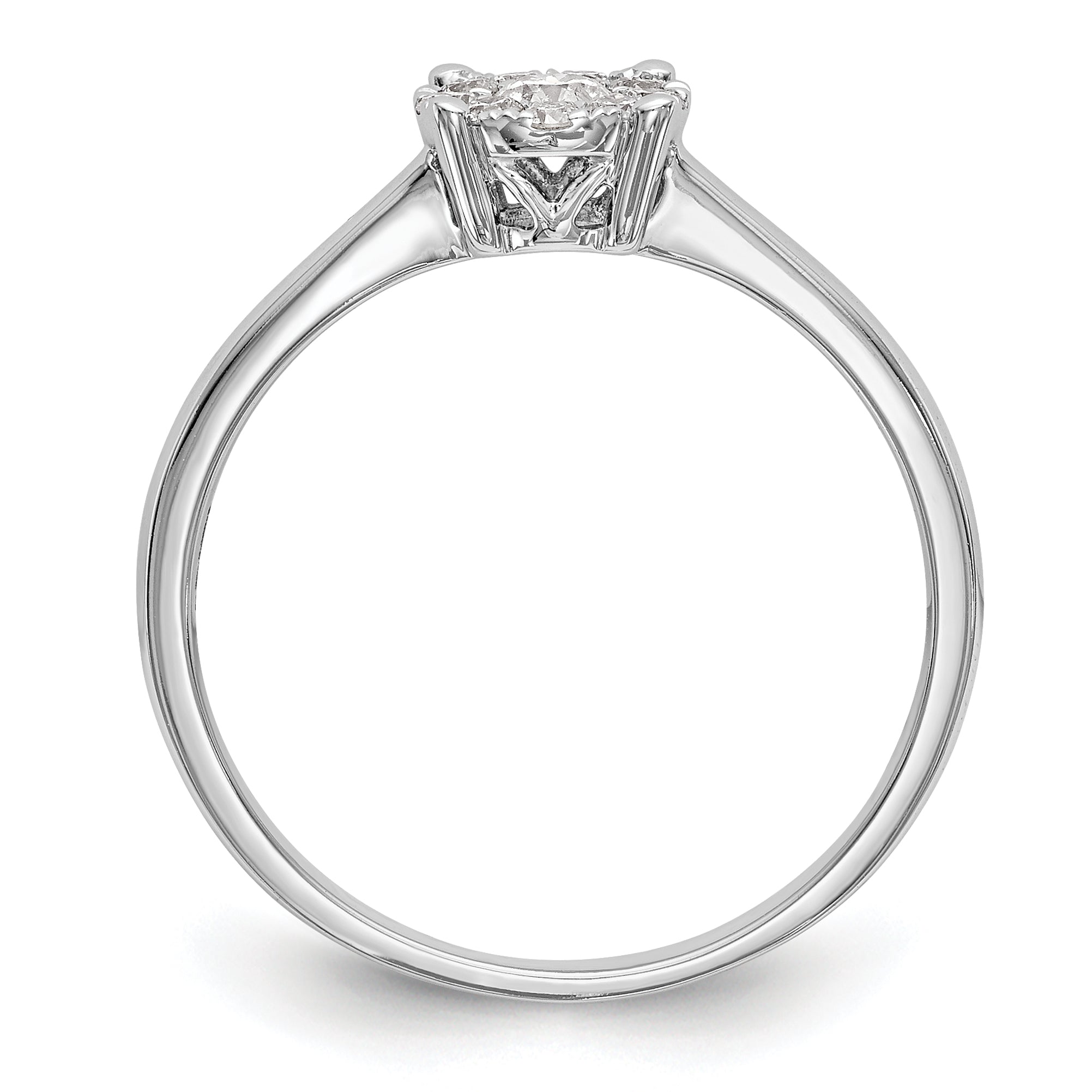 14K White Gold Lab Grown VS/SI+ G+ Dia Cluster Complete Engagement Ring