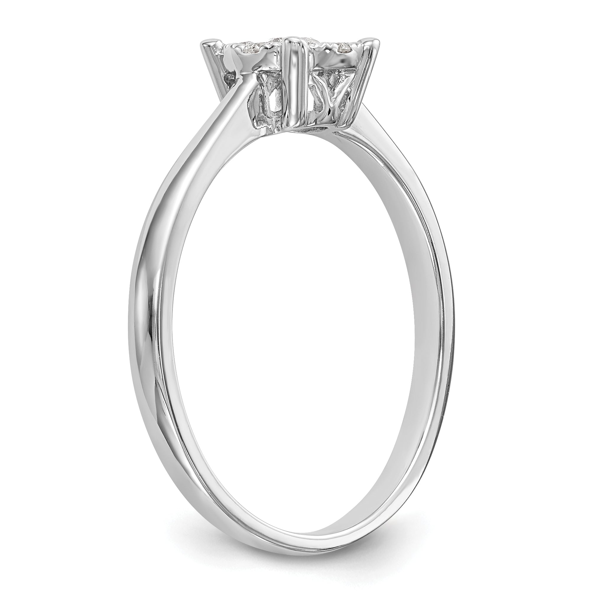 14K White Gold Lab Grown VS/SI+ G+ Dia Cluster Complete Engagement Ring