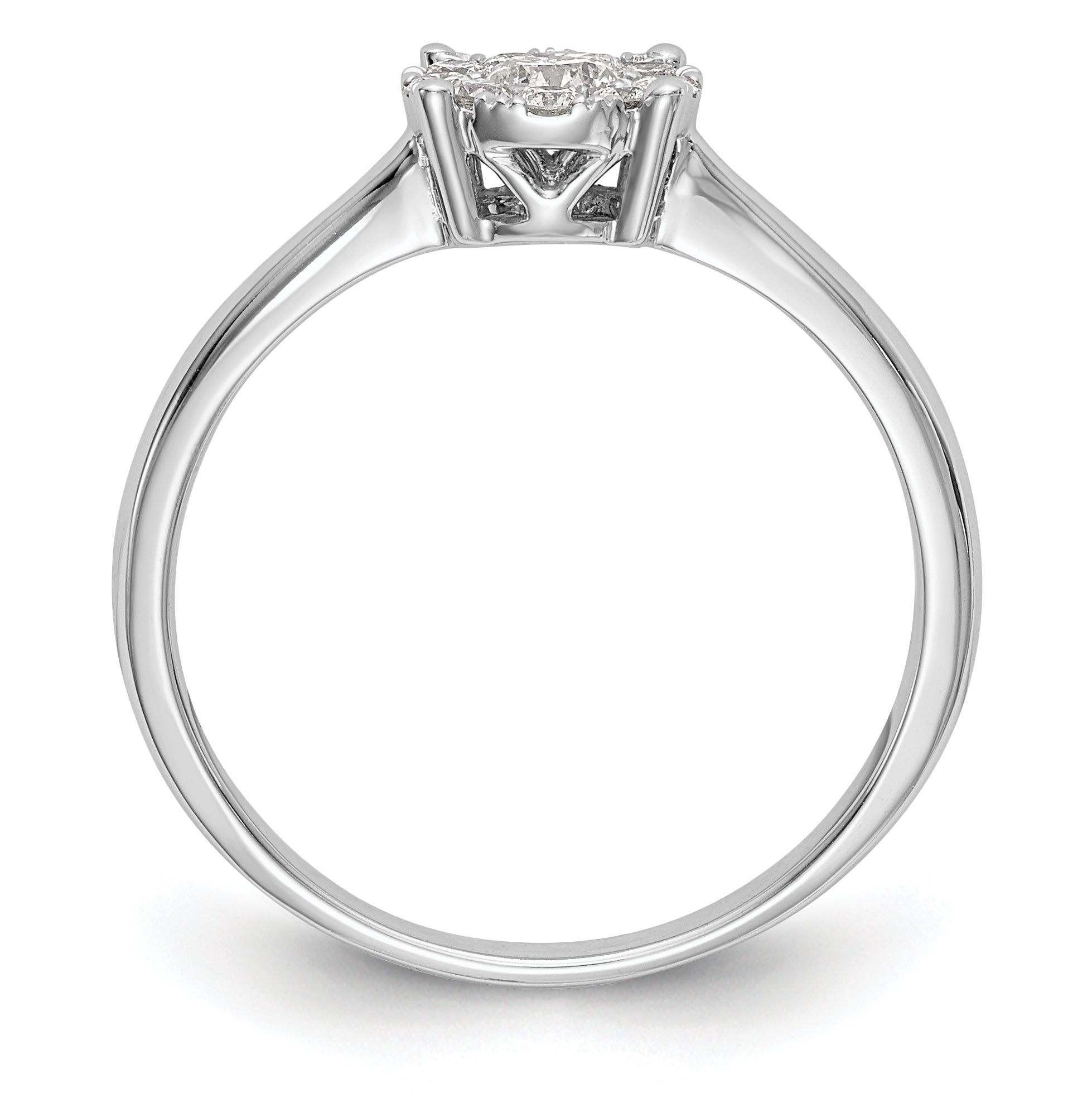 14K White Gold Lab Grown VS/SI+ G+ Dia Cluster Complete Engagement Ring
