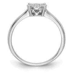 14K White Gold Lab Grown VS/SI+ G+ Dia Cluster Complete Engagement Ring