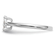14K White Gold Lab Grown VS/SI+ G+ Dia Cluster Complete Engagement Ring