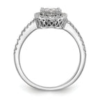 14k White Gold 1/2 carat Lab Grown Diamond VS/SI+ G+ Complete Cluster Engagement Ring