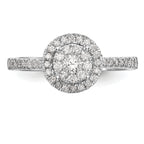 14k White Gold 1/2 carat Lab Grown Diamond VS/SI+ G+ Complete Cluster Engagement Ring