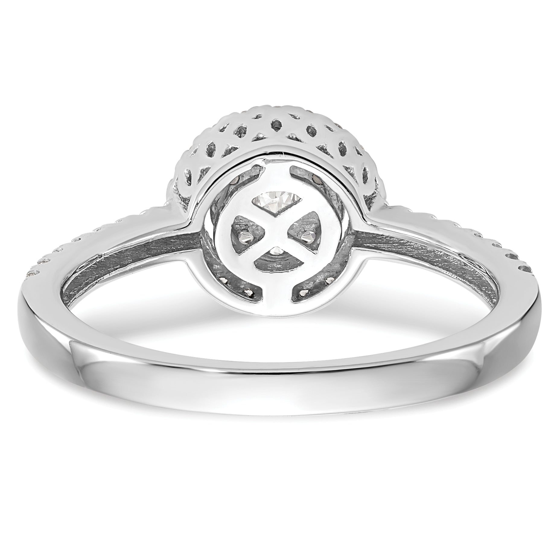 14k White Gold 1/2 carat Lab Grown Diamond VS/SI+ G+ Complete Cluster Engagement Ring