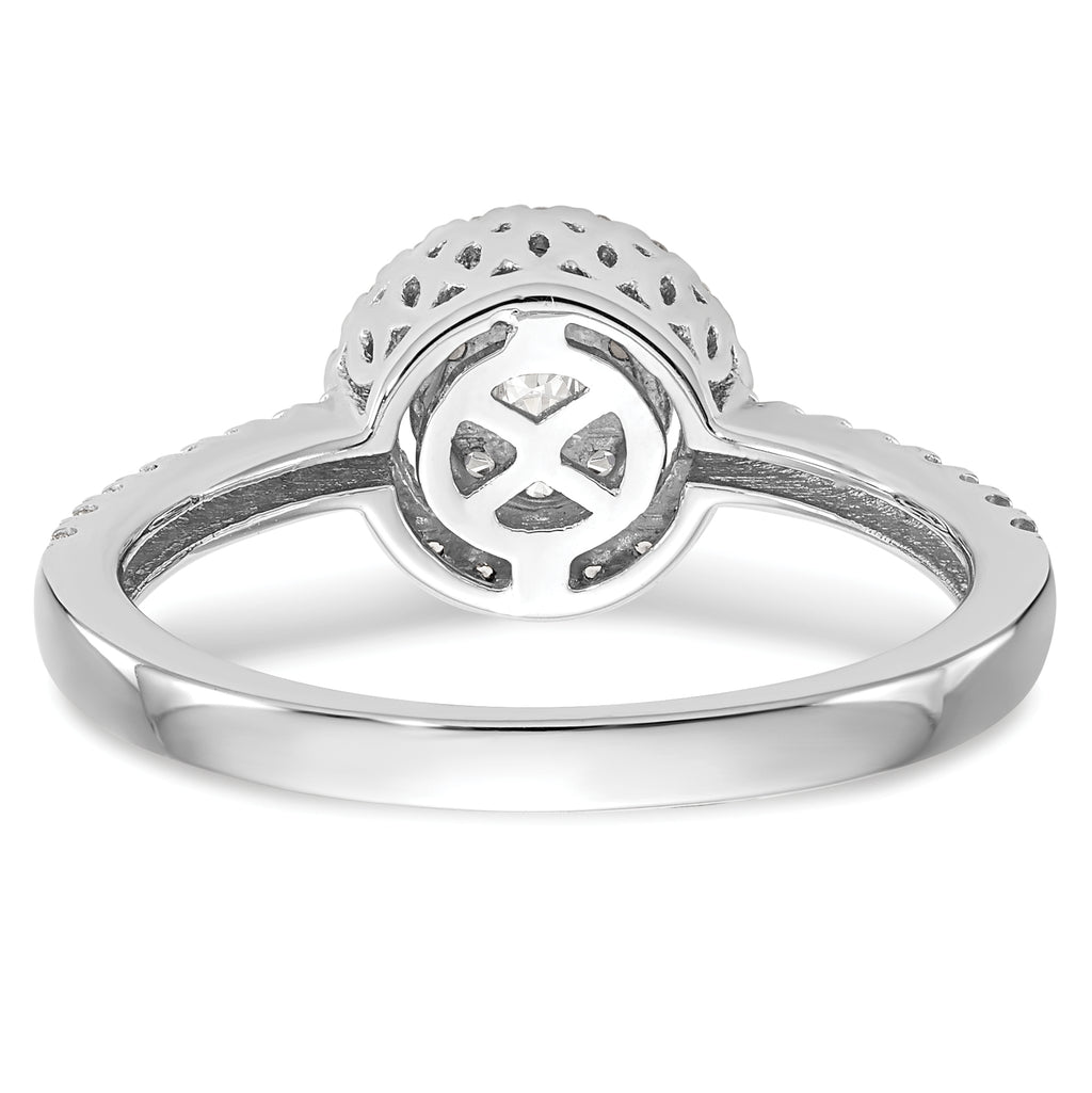 14k White Gold 1/2 carat Lab Grown Diamond VS/SI+ G+ Complete Cluster Engagement Ring