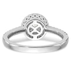 14k White Gold 1/2 carat Lab Grown Diamond VS/SI+ G+ Complete Cluster Engagement Ring