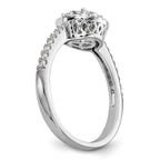 14k White Gold 1/2 carat Lab Grown Diamond VS/SI+ G+ Complete Cluster Engagement Ring