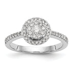 14k White Gold 1/2 carat Lab Grown Diamond VS/SI+ G+ Complete Cluster Engagement Ring