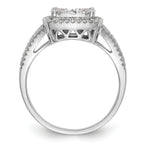 14k White Gold 1 carat Lab Grown Diamond VS/SI+ G+ Complete Cluster Engagement Ring