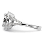 14k White Gold 1 carat Lab Grown Diamond VS/SI+ G+ Complete Cluster Engagement Ring