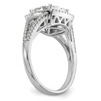 14k White Gold 1 carat Lab Grown Diamond VS/SI+ G+ Complete Cluster Engagement Ring