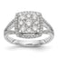 14k White Gold 1 carat Lab Grown Diamond VS/SI+ G+ Complete Cluster Engagement Ring