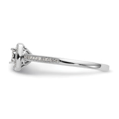10K White Gold Lab Grown VS/SI+ G+ Dia Complete Cluster Engagement Ring