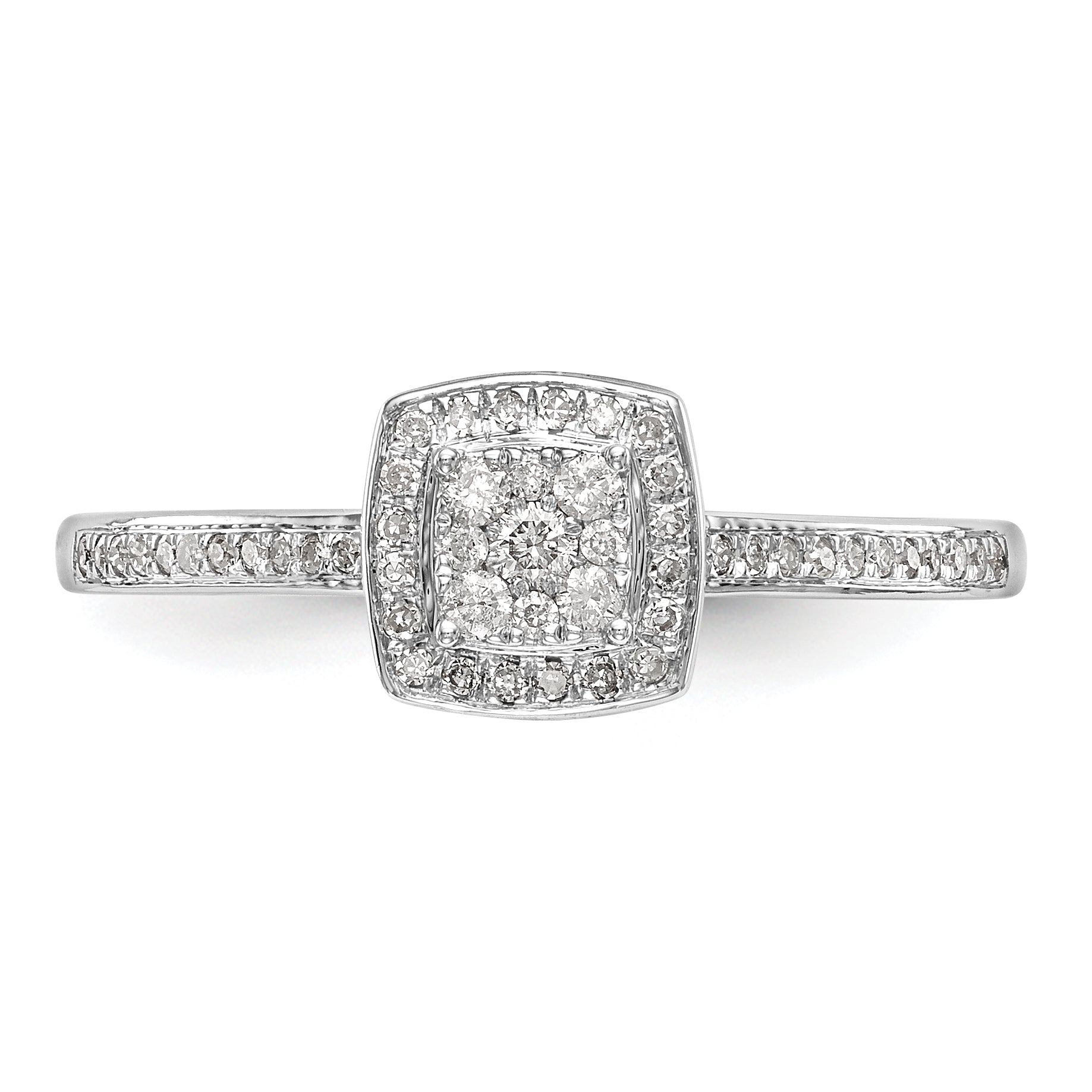 10K White Gold Lab Grown VS/SI+ G+ Dia Complete Cluster Engagement Ring