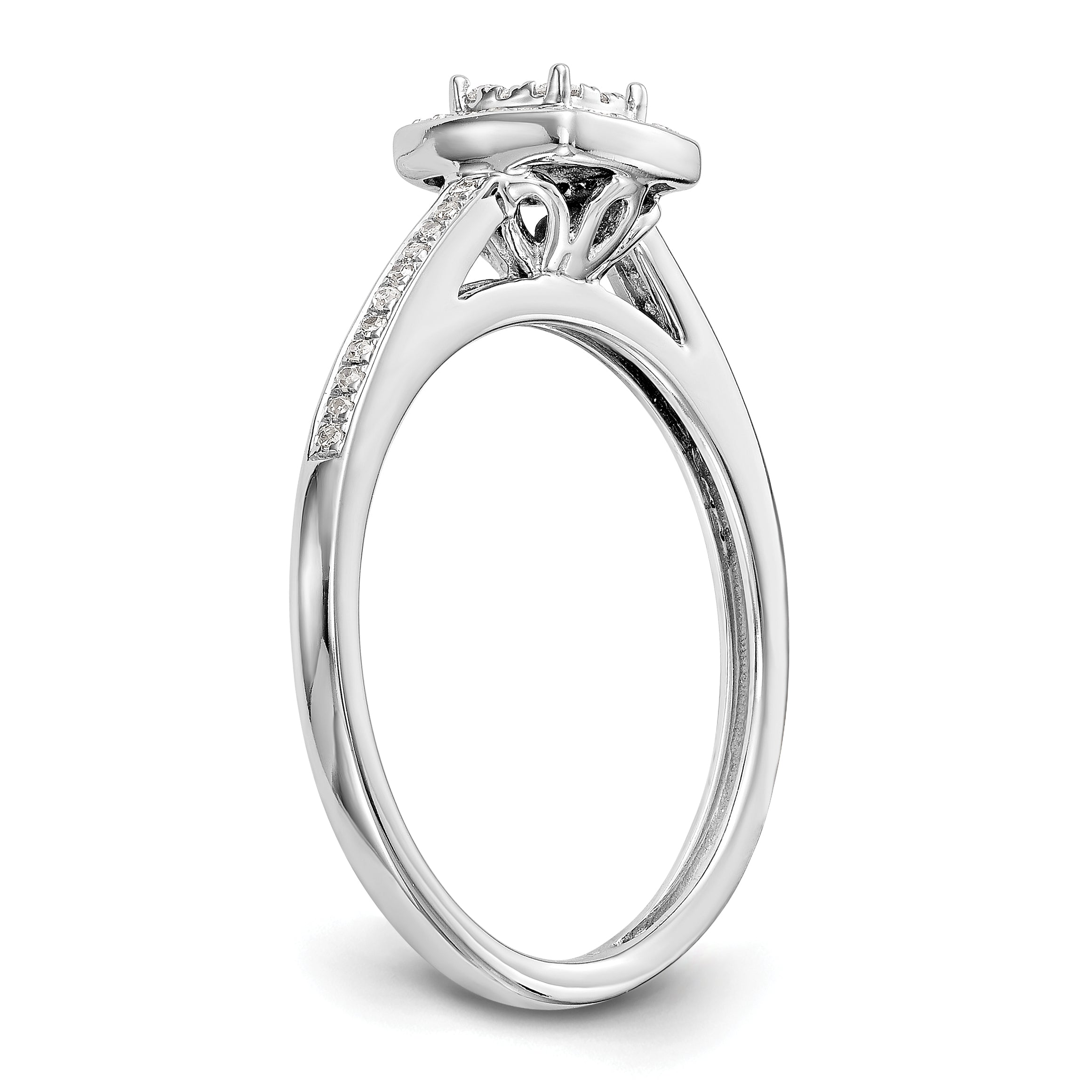 10K White Gold Lab Grown VS/SI+ G+ Dia Complete Cluster Engagement Ring