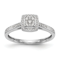 10K White Gold Lab Grown VS/SI+ G+ Dia Complete Cluster Engagement Ring