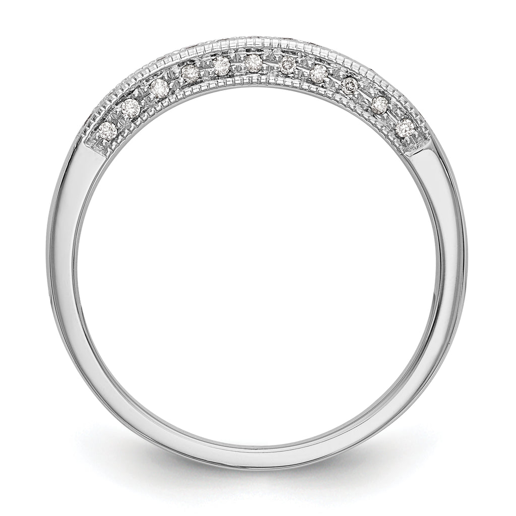 14k White Gold 1/6 carat Lab Grown Diamond VS/SI+ G+ Complete Wedding Band