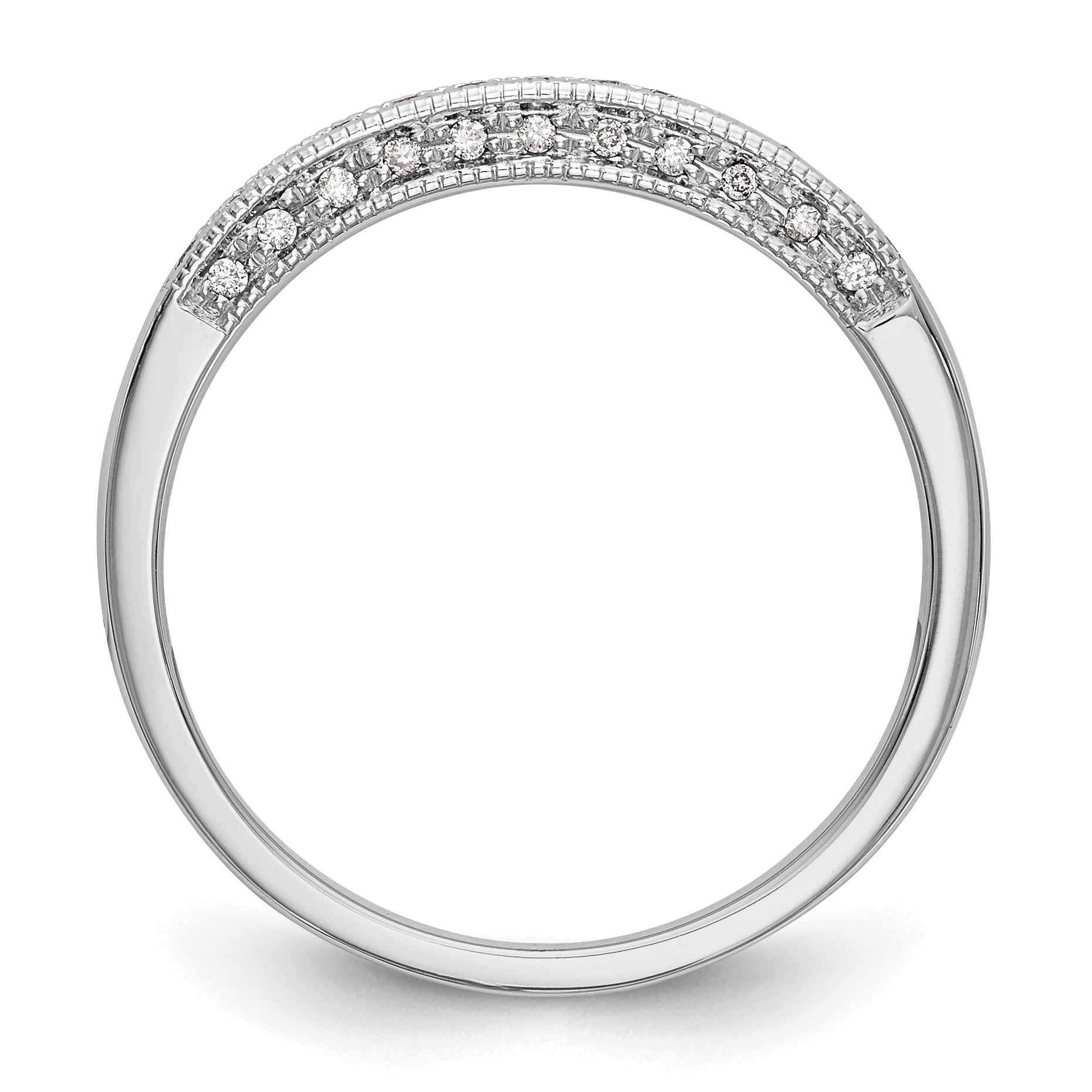 14k White Gold 1/6 carat Lab Grown Diamond VS/SI+ G+ Complete Wedding Band