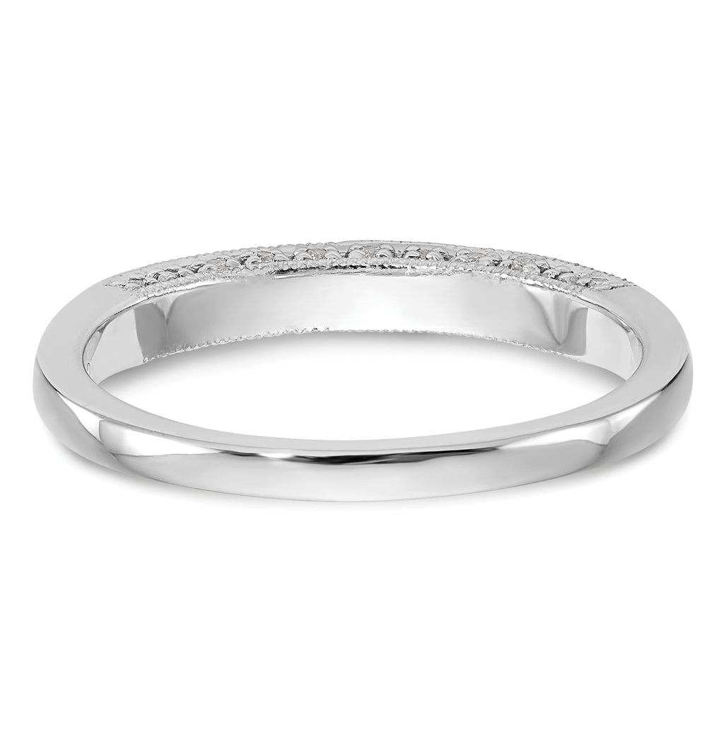 14k White Gold 1/6 carat Lab Grown Diamond VS/SI+ G+ Complete Wedding Band