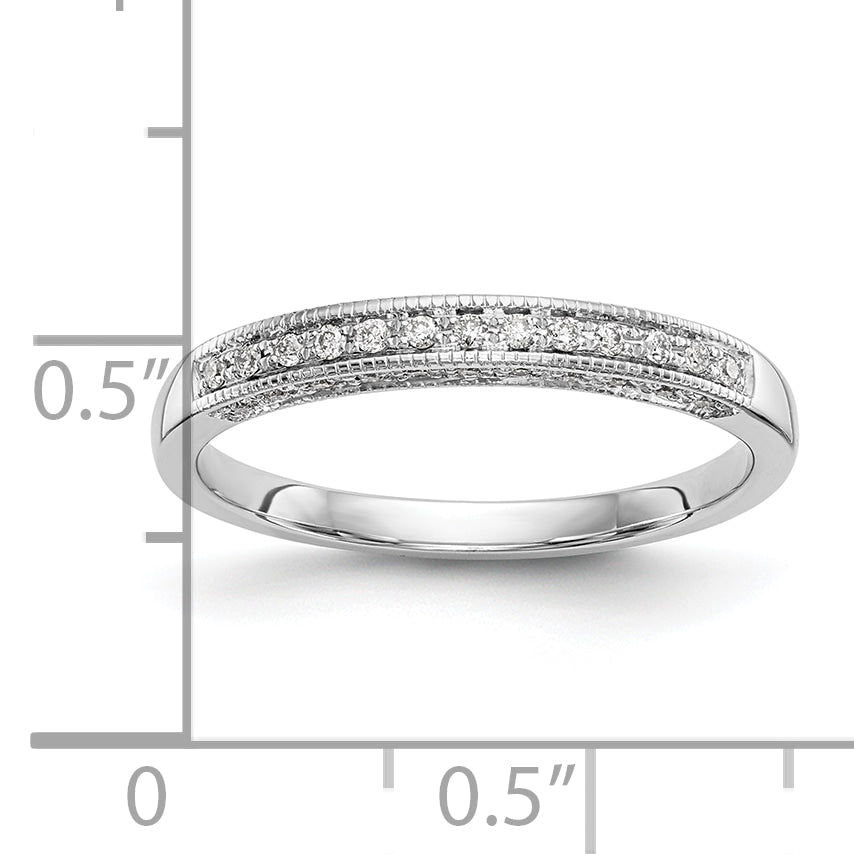 14k White Gold 1/6 carat Lab Grown Diamond VS/SI+ G+ Complete Wedding Band