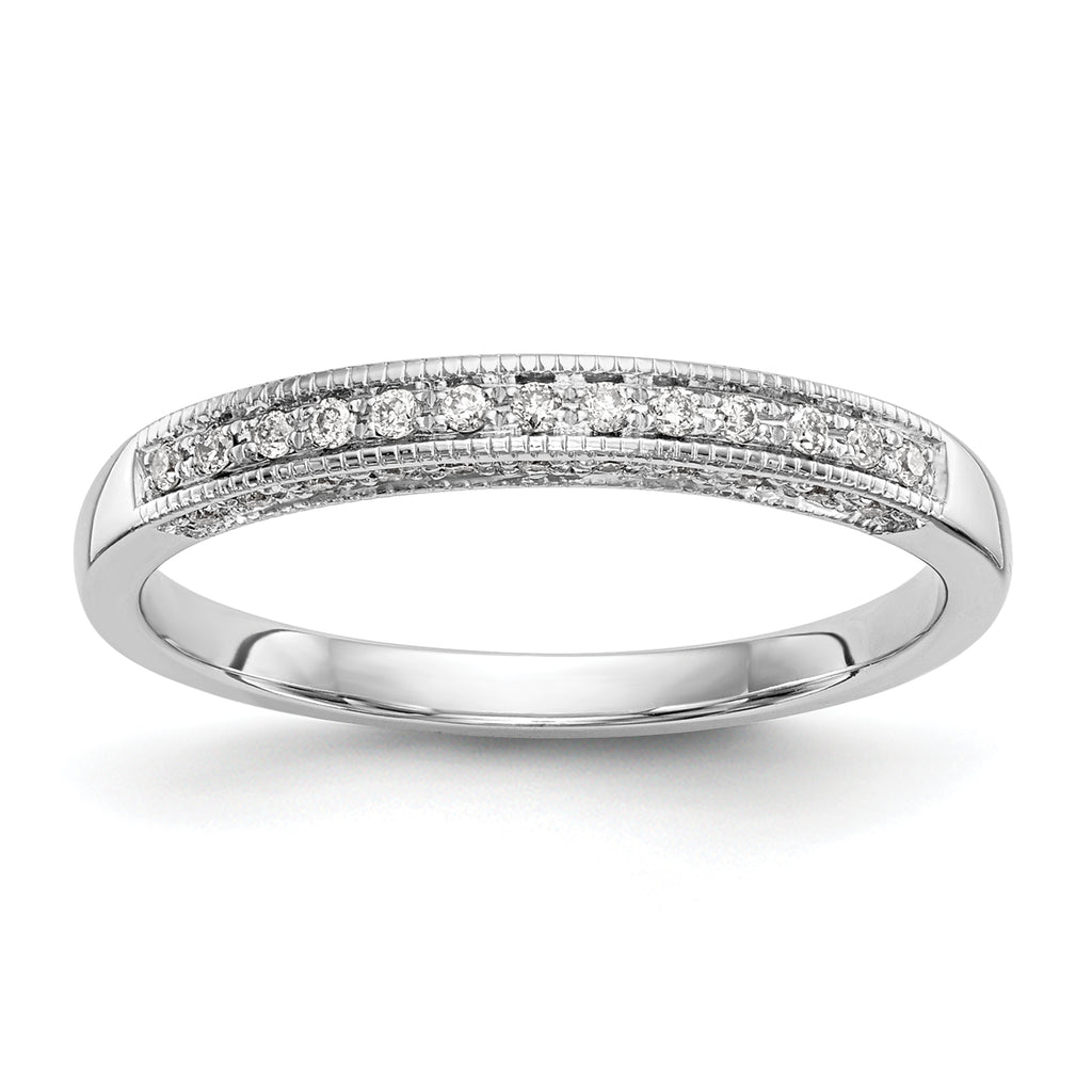 14k White Gold 1/6 carat Lab Grown Diamond VS/SI+ G+ Complete Wedding Band