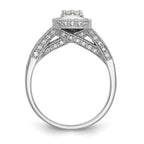 14k White Gold 1/2 carat Lab Grown Diamond VS/SI+ G+ Complete Cluster Engagement Ring